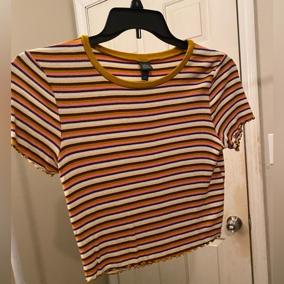 Striped shirt with ruffles on bottom - Picture 2 of 2